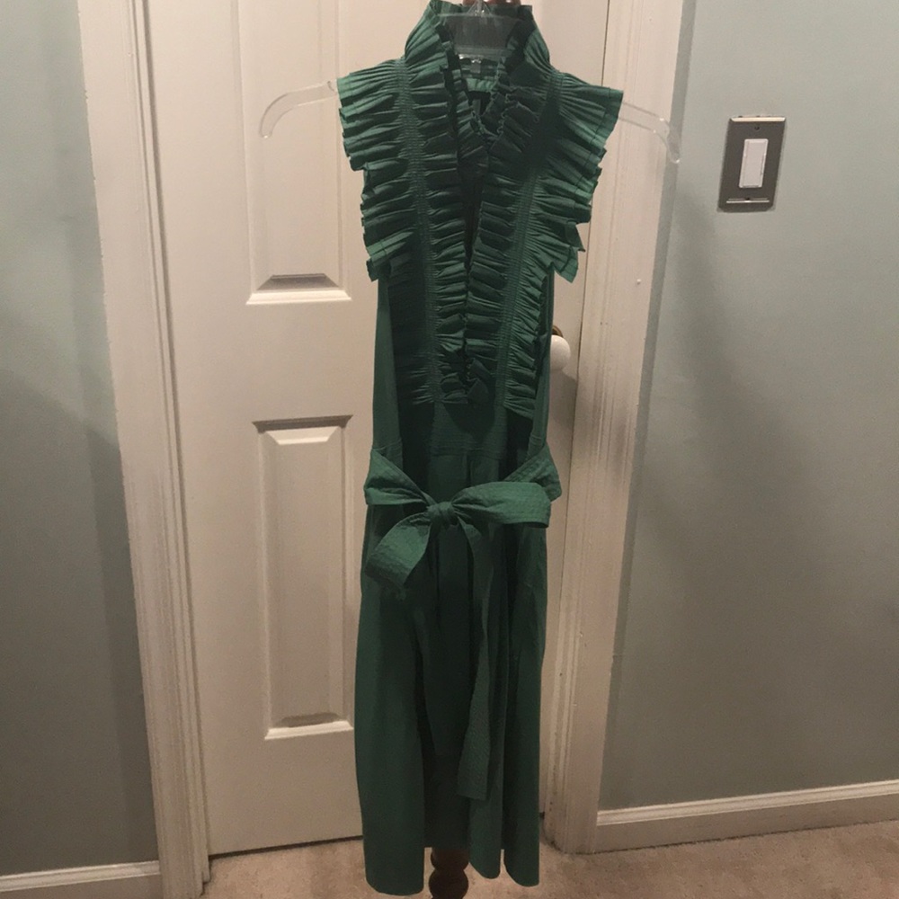 BCBG Maxazria Pleaded Green Dress